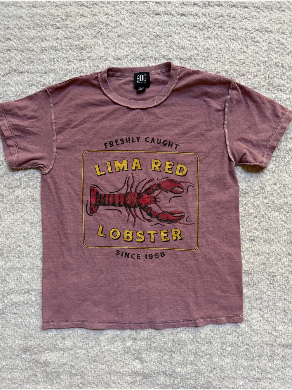 Urban Outfitters BDG Lima Red Lobster Graphic Tee - Mauve/Pink